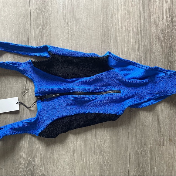 Blue and Black One Piece Swimsuit - Picture 14 of 15